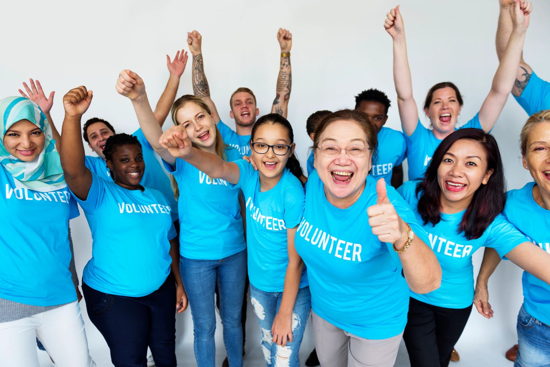 Volunteers helping with a charity initiative